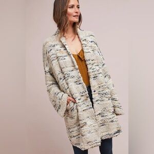 Anthropologie MOTH Cardigan Sz M Chloe Wool Blend Knit Boho Long Line Pockets
